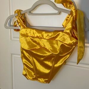 Yellow/gold corset top